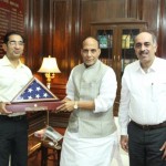 USINPAC Chairman Sanjay Puri and Director, India Affairs Robinder Sachdev with Indian Home Minister Rajnath Singh