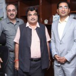 USINPAC Chairman Sanjay Puri and Director, India Affairs Robinder Sachdev with Indian Minister of Road Transport and Highways Nitin Gadkari