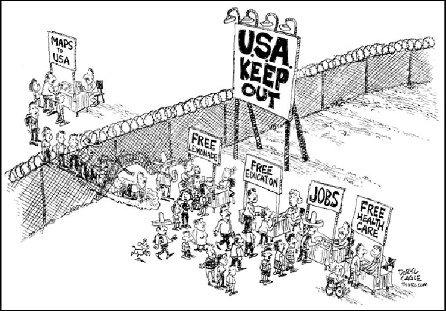 illegal immigration cartoons