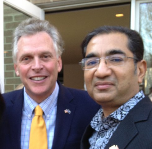 Sanjay Puri with Terry McAuliff at a fundraiser supported by USINPAC.